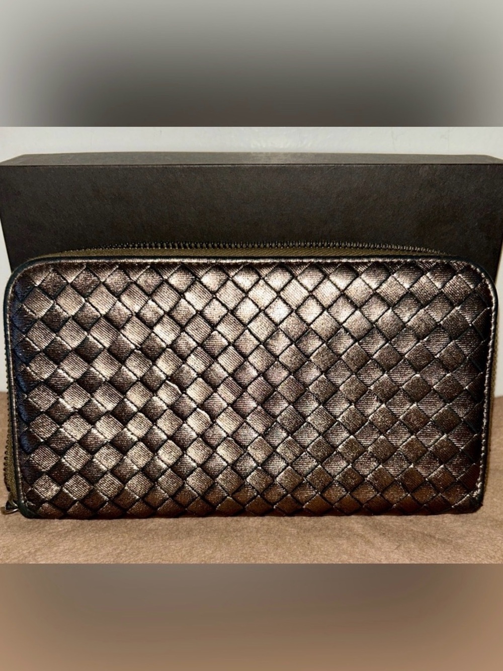 BOTTEGA VENETA Copper Metallic Wallet
